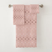 Elegantes Rosengold und rosa Weihnachtsbaummuster Badhandtuch Set (Insitu)