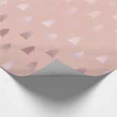 Elegantes Rosengold und rosa Weihnachtsbaummuster Geschenkpapier (Ecke)