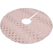 Elegantes Rosengold und rosa Weihnachtsbaummuster Polyester Weihnachtsbaumdecke (Schrägansicht)