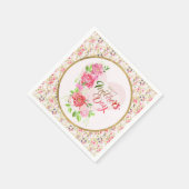Elegantes Rosenherz Frohen Muttertag Party Serviette (Ecke)