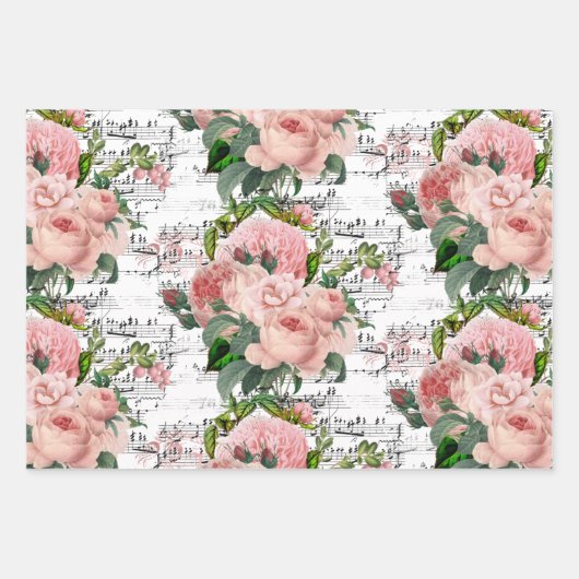 Elegantes Rosenholz Geschenkpapier Set (Vorderseite 2)