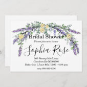 Elegantes Rosenlavender-Brautparty Einladung (Vorne/Hinten)