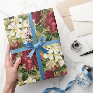 Elegantes Rosenmuster Geschenkpapier