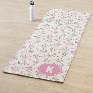 Elegantes Rosenmuster mit Monogramm Yogamatte