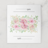 Elegantes Rosenrosen-Brautparty Platzkarte (Außenseite Aufgefaltet)
