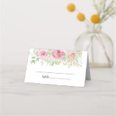 Elegantes Rosenrosen-Brautparty Platzkarte (Rückseite)