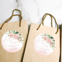 Elegantes Rosenrot Babydusche Danke