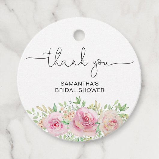 Elegantes Rosenrot Brautparty vielen Dank Geschenkanhänger (Vorderseite)