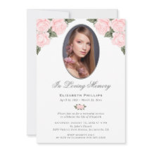 Elegantes Roses Foto Gedenkfeier Beerdigung