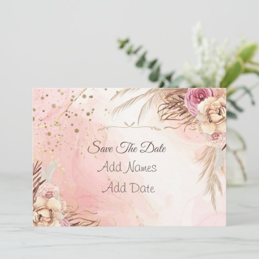 Elegantes Roses Spring Blossom Save the Date (Stehend Vorderseite)