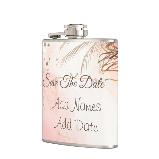 Elegantes Roses Spring Blossom Save the Date Flachmann (Links)