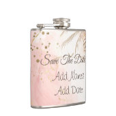 Elegantes Roses Spring Blossom Save the Date Flachmann (Rechts)