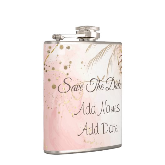 Elegantes Roses Spring Blossom Save the Date Flachmann (Rechts)