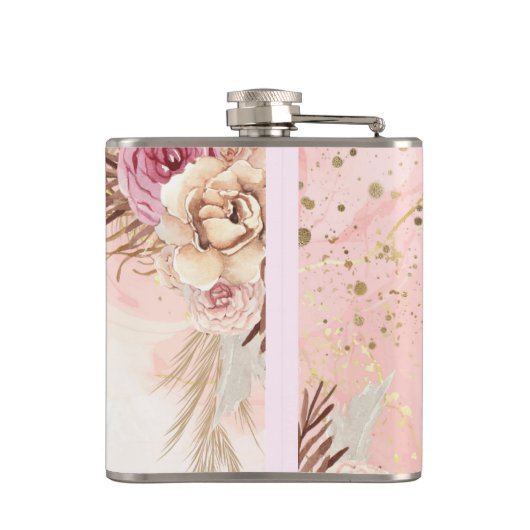 Elegantes Roses Spring Blossom Save the Date Flachmann (Rückseite)