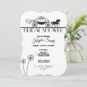 Elegantes Ross und Buggy Hochzeit Brautparty Einladung (Stehend Vorderseite)