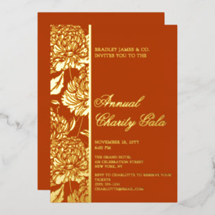 Elegantes Rost Botanische Wohltätigkeit Gala Party Folieneinladung