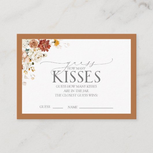 Elegantes Rost Orange Brautparty Game Encl Begleitkarte (Vorderseite)