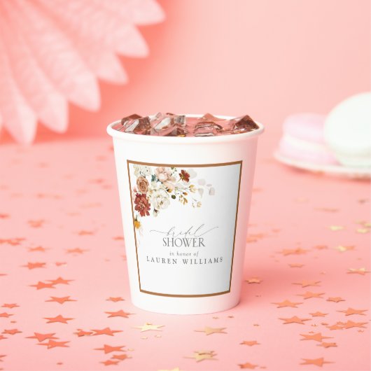 Elegantes Rost Orange Brautparty Pappbecher (Insitu)