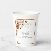 Elegantes Rost Orange Brautparty Pappbecher (Rückseite)