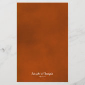 Elegantes Rost Orange Rose Budget Hochzeitmenü (Rückseite)