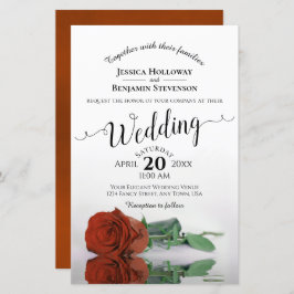 Elegantes Rost Orange Rose HAUSHALT Hochzeit Einla