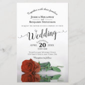 Elegantes Rost Orange Rose HAUSHALT Hochzeit Einla (Vorderseite)