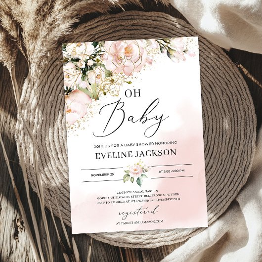 Elegantes röstfarbenes goldfarbenes Mädchen oh Bab Einladung