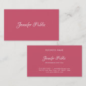 Elegantes Rot Beruflich Modernes Minimalistisches  Visitenkarte (Vorne/Hinten)