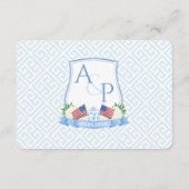 Elegantes Rot-Blau-Hochzeitsmenü UAWG Begleitkarte (Rückseite)