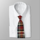 Elegantes Rot-Blau-Karo-Gingham-Muster Krawatte (Gebunden)