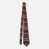 Elegantes Rot-Blau-Karo-Gingham-Muster Krawatte (Rückseite)