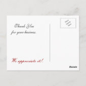 elegantes Rot-blüh-Business Dankeschön Karten (Rückseite)