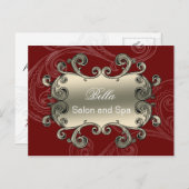 elegantes Rot-blüh-Business Dankeschön Karten (Vorne/Hinten)