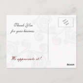 elegantes Rot-blüh-Business Dankeschön Karten (Rückseite)