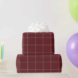 Elegantes Rot-Creme-Gitter Geschenkpapier