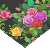 Elegantes Rot-Gelb-Rosa und Lila Rose Blume Kurzer Tischläufer (Ecke)