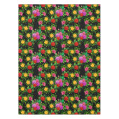 Elegantes Rot-Gelb-Rosa und Lila Rose Blume Tischdecke (Vorderseite)