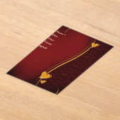 Elegantes Rot-Gold-Herz-Hochzeit-Einladung Back Acryleinladungen (Ablage )