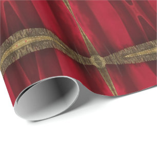 Elegantes Rot-Gold-Muster Geschenkpapier