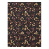 Elegantes Rot-Gold-Rose-Blumenmuster Tischdecke (Vorderseite)