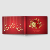 Elegantes Rot-Gold-Theme Hochzeit Gästebuch (Voll)