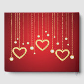 Elegantes Rot-Gold-Theme Hochzeit Gästebuch (Rückseite)