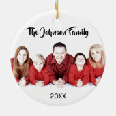 Elegantes Rot, Gold und Foto des weißes Keramikornament (Hinten)