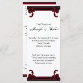 Elegantes Rot-Gotik-Rahmen-Hochzeitsprogramm Programm (Vorne/Hinten)