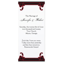 Elegantes Rot-Gotik-Rahmen-Hochzeitsprogramm