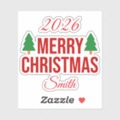 Elegantes Rot Grün Benutzerdefiniert Quadratisch F Aufkleber (Blatt)