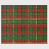 Elegantes Rot, Grün und Gold Weihnachten Kariert Geschenkpapier (Flach)