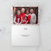 Elegantes Rot-Grün-Weihnachten-Holly-Blätter-Foto Karte (Innenseite)