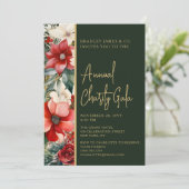 Elegantes Rot Grüne Wohltätigkeit Gala Party Einladung (Stehend Vorderseite)