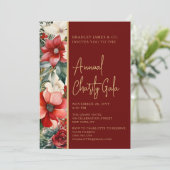 Elegantes Rot Grüne Wohltätigkeit Gala Party Einladung (Stehend Vorderseite)